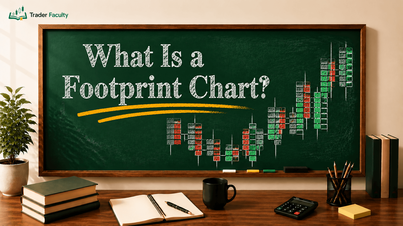 Footprint chart displaying bid and ask volume clusters inside candlestick bars