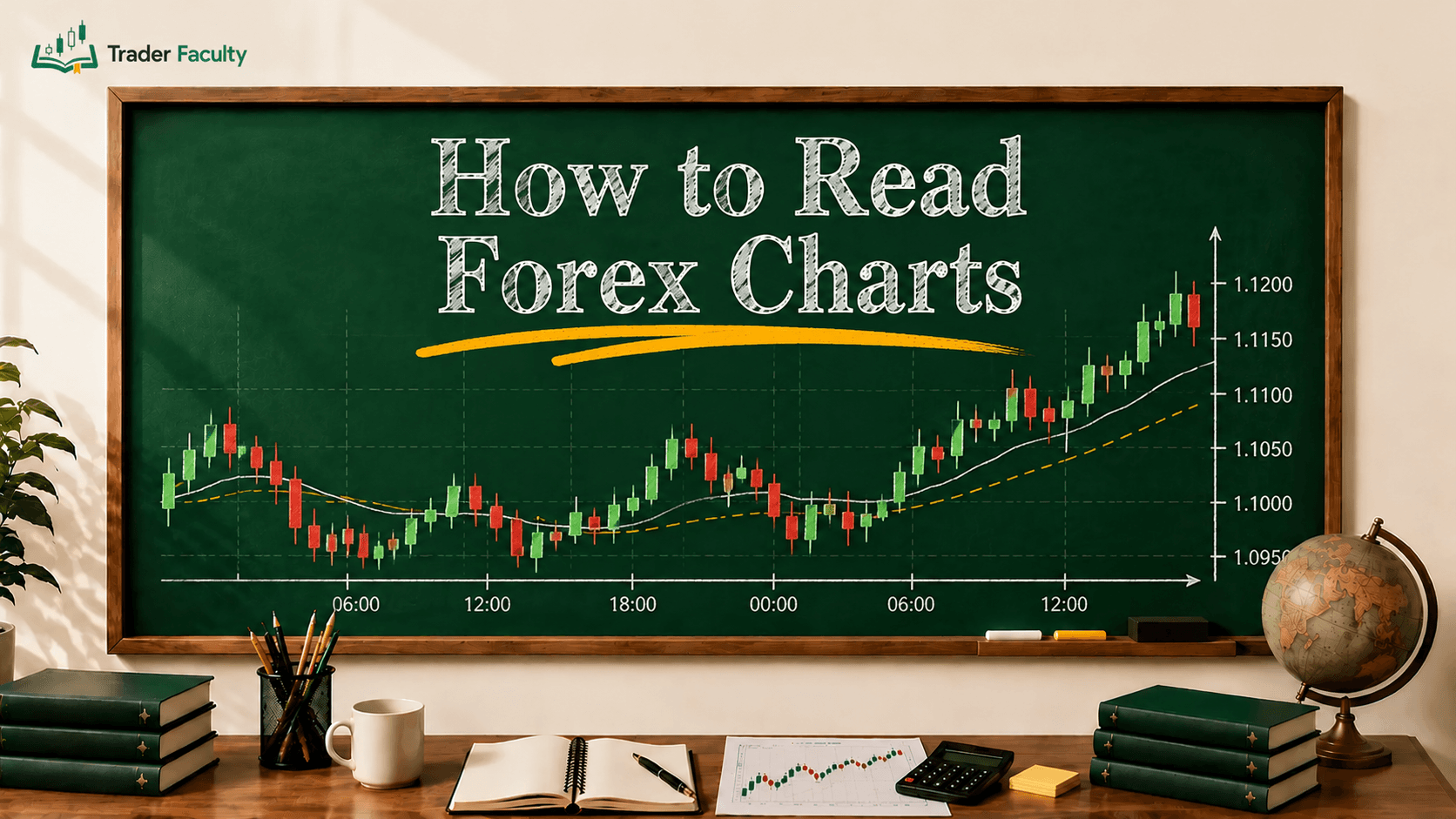 Forex candlestick chart showing price movements and exchange rate markings