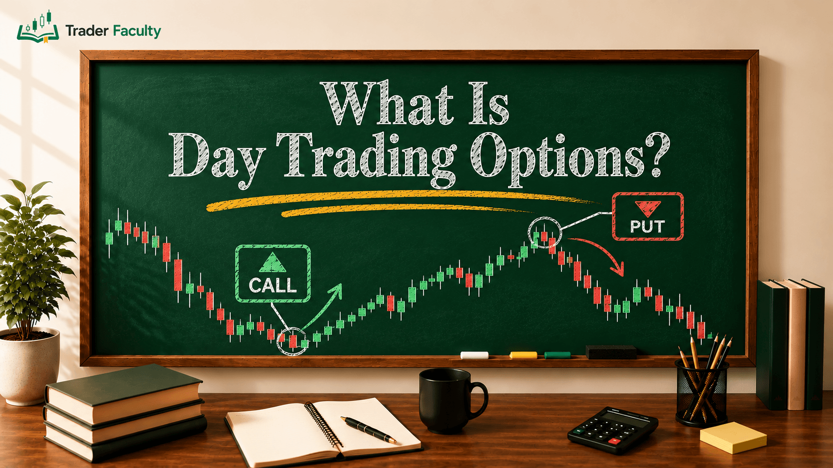 Intraday options trading chart showing stock price movements and option contract Greeks.